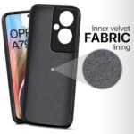Back Cover for Oppo A79 5G | Ultra Slim Soft Rubberised Case | Inner Velvet Fabric Lining | Matte Silicone Flexible Mobile Case | Camera Protection - Black - Image 5