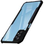 Shock Proof Clear Back Case Mobile Cover for Samsung Galaxy M32 5G 2021 (Hard | Hybrid PC + TPU | Full Armour Device & Camera Protection | Black)