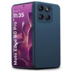 Back Cover for Motorola Moto Edge 60 Pro | Ultra Slim Soft Rubberised Case | Inner Velvet Fabric Lining | Matte Silicone Flexible Mobile Case | Camera Protection - Blue