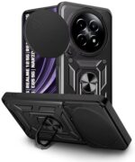 Tough Armor Bumper Mobile Back Case for Realme 13 5G | Realme 12 5G | 12X 5G | Narzo 70x 5G | C65 5G | N65 | Sliding Camera Shield Cover | Hybrid PC + TPU | Ring Holder with Stand ? Black - Image 5