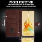 Shock Proof Flip Cover Back Case for Oppo Reno8 T | Magnetic Wallet Leather Case with Stand - Image 5