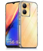 Crystal Clear Transparent Back Case Cover for Vivo Y56 5G | Vivo Y16 | Vivo T2X | Full Device & Camera Protection Shockproof TPU Silicone Back Cover Case Transparent