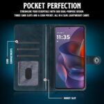 Shock Proof Flip Cover Back Case for Motorola Moto Edge 60 Stylus 5G | Magnetic Wallet Leather Case with Stand - Image 5