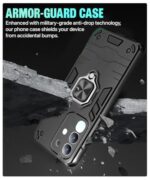 Shock Proof Back Case Mobile Cover for Vivo T4X 5G | IQOO Z10X 5G | Back Cover Case (Tough Armor | Hybrid PC + TPU | Ring Holder & in-Built Kickstand | Black) - Image 7