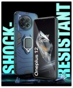 Shock Proof Back Case Mobile Cover for 1+ OnePlus 12 5G | Back Cover Case (Tough Armor | Hybrid PC + TPU | Ring Holder & in-Built Kickstand | Blue) - Image 7