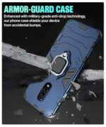 kelpuj Shock Proof Back Case Mobile Cover for Oneplus 7 | 6T (Armor | Hybrid PC + TPU | Full Protection with Ring Holder Kickstand | Blue - Image 7