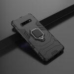 Shock Proof Back Case Mobile Cover for Samsung Galaxy S10 Plus (Armor | Hybrid PC + TPU | Full Protection with Ring Holder Kickstand | Carbon Black) - Image 4