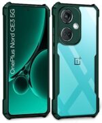 kelpuj TPU Shock Proof Clear Protective Back Case for 1+ Oneplus Nord Ce 3 5G-Airedge Technology|360 Camera Protection|Transparent Hybrid Back Case Backcase for Mobile Cover-Green - Image 5