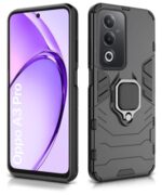 Shock Proof Back Case Mobile Cover for Oppo A3 Pro 5G | Oppo K12x 5G (Tough Armor | Hybrid PC + TPU | Full Protection with Ring Holder & in-Built Kickstand | Black) - Image 5