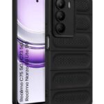 kelpuj Ultimate Silicone Back Cover Case for Realme C75 5G | Realme C73 5G | Realme Narzo 80 Lite 5G | Heat Dissipation Soft TPU | 360? Camera Protection | Breathable Cooling Holes  Pitch Black