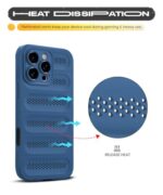 Ultimate Silicone Back Cover Case for Samsung Galaxy S24 Ultra 5G | Heat Dissipation Thin Soft TPU | 360? Camera Protection | Breathable Cooling Holes ? Deep Blue - Image 5