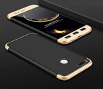 3 in 1 Double Dip Case [ Anti Slip ] Super Slim [Hard] Hybrid PC All Angle Protection Lightweight Matte Hard Back Case Cover for XIAOMI MI A1 - Black with Gold