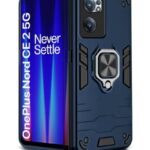 Shock Proof Back Case Mobile Cover for 1+ OnePlus Nord CE 2 5G | Back Cover Case (Tough Armor | Hybrid PC + TPU | Ring Holder & in-Built Kickstand | Blue)