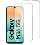 Clear Tempered Glass Screen Protector for Samsung Galaxy M36 5G | Galaxy F36 5G ScratchProof | Case Friendly | Full Screen Coverage (Except Edges) | with Easy Installation Kit  Pack of 2