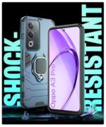 Shock Proof Back Case Mobile Cover for Oppo A3 Pro 5G | Oppo K12x 5G | Back Cover Case (Tough Armor | Hybrid PC + TPU | Ring Holder & in-Built Kickstand | Blue) - Image 5