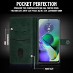 Shock Proof Flip Cover Back Case for Motorola Moto G54 5G | Magnetic Wallet Leather Case with Stand - Image 7