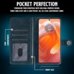 Shock Proof Flip Cover Back Case for Motorola Moto Edge 50 Ultra | Magnetic Wallet Leather Case with Stand - Image 7