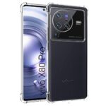 Crystal Clear Transparent Back Case Cover for Vivo X80 Pro | Full Device & Camera Protection Shockproof TPU Silicone Back Cover Case Transparent