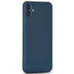 Slim Ultra Soft Rubberised Back Cover for Samsung Galaxy M04 | F04 | A04e | Inner Velvet Fabric Lining | Matte Silicone Flexible Camera Protection Back Case ? Blue - Image 4
