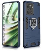 Shock Proof Back Case Mobile Cover for 1+ OnePlus 10R 5G | 10R Prime 5G | Back Cover Case (Tough Armor | Hybrid PC + TPU | Ring Holder & in-Built Kickstand | Blue) - Image 3