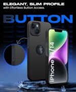 Slim Frameless Back Cover for iPhone 13 | iPhone 14 | Ultra Thin Lightweight Design & Camera Protection | Soft Matte Silicone Flexible Mobile Case (Black) - Image 7