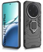 Shock Proof Back Case Mobile Cover for Oppo F27 Pro Plus 5G (Tough Armor | Hybrid PC + TPU | Full Protection with Ring Holder & in-Built Kickstand | Black) - Image 5