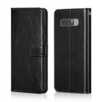 Shock Proof Flip Cover Back Case for Samsung Galaxy Note 8 | Magnetic Wallet Leather Case with Stand