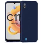 Back Cover for Realme C11 2021 | Ultra Slim Soft Rubberised Case | Inner Velvet Fabric Lining | Matte Silicone Flexible Mobile Case | Camera Protection - Blue
