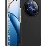 kelpuj Slim Frameless Back Cover for Realme 12 Pro 5G | Realme 12 Pro Plus 5G | P1 Pro 5G | Ultra Thin Lightweight Design & Camera Protection | Soft Matte Silicone Flexible Mobile Case (Black)