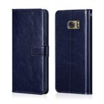 Shock Proof Flip Cover Back Case for Samsung Galaxy S7 Edge | Magnetic Wallet Leather Case with Stand