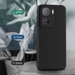 Slim Ultra Soft Rubberised Back Cover for iQOO Z7 5G | iQOO Z7s 5G | Inner Velvet Fabric Lining | Matte Silicone Flexible Camera Protection Back Case - Black - Image 7