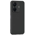 Ultra Slim Soft Rubberized Back Cover Inner Velvet Fabric Lining Matte Silicone Flexible Camera Protection Back Cover for iQOO Z6 Pro | Vivo T1 Pro 5G (Black) - Image 3