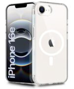 Ultra-Hybrid Back Case Cover for iPhone 16e Compatible with MagSafe | Drop and Camera Protection | Shock Proof Crystal Clear Mobile Back Case (PC+TPU, Transparent)