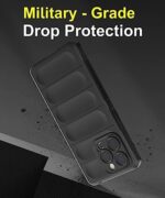 kelpuj Ultimate Silicon Back Cover Case for Apple iPhone 13 Pro | Military Grade Drop Protection Shockproof Bumper | Anti-Slip Grip | Scratch Proof Micro-Fibre Cloth Inside (Pitch Black) - Image 7