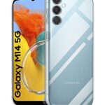 Crystal Clear Transparent Back Case Cover for Samsung Galaxy M14 5G | Full Device & Camera Protection Shockproof TPU | Flexible Silicone Back Cover Case Transparent