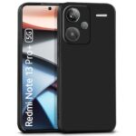 Back Cover for Xiaomi Mi Redmi Note 13 Pro Plus 5G | Ultra Slim Soft Rubberised Case | Inner Velvet Fabric Lining | Matte Silicone Flexible Mobile Case | Camera Protection - Black