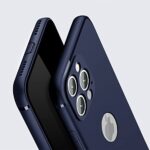 Silicone Soft Sili Cone Cover Compatible with iPhone 13 Pro | All Sides Protection 360 Degree with Anti-Dust Plug | Shockproof Slim Back Cover Case for Apple iPhone 13 Pro - Navy Blue