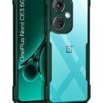 kelpuj TPU Shock Proof Clear Protective Back Case for 1+ Oneplus Nord Ce 3 5G-Airedge Technology|360 Camera Protection|Transparent Hybrid Back Case Backcase for Mobile Cover-Green