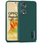 Ultra Slim Soft Rubberised Back Cover Case for Oppo Reno8 T 5G | Inner Velvet Fabric Lining | Matte Silicone Flexible Camera Protection Back Cover ? Green
