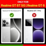 Shock Proof Back Case Mobile Cover for Realme GT 6T 5G | Realme GT 6 | Back Cover Case (Tough Armor | Hybrid PC + TPU | Ring Holder & in-Built Kickstand | Black) - Image 3