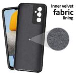 Slim Ultra Soft Rubberised Back Cover for Samsung Galaxy F13 | M13 4G | Inner Velvet Fabric Lining | Matte Silicone Flexible Camera Protection Back Case - Black - Image 5