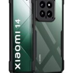 Shock Proof Clear Protective Back Case for Xiaomi 14 - AirEDGE Technology | 360 Degree Camera Protection | Transparent Hybrid Back Case Mobile Cover - Black