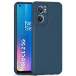 kelpuj Back Case Cover for 1+ Nord CE 2 5G Slim Ultra Soft Rubberised | Inner Velvet Fabric Lining | Matte Silicone Flexible Camera Protection Back Case for 1+ OnePlus Nord CE 2 5G - Blue