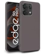 Slim Frameless Back Cover for Motorola Moto Edge 50 Pro | Ultra Thin Lightweight Design & Camera Protection | Soft Matte Silicone Flexible Mobile Case (Grey)