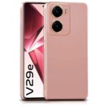 Back Cover for Vivo V29e 5G | Ultra Slim Soft Rubberised Case | Inner Velvet Fabric Lining | Matte Silicone Flexible Mobile Case | Camera Protection - Baby Pink