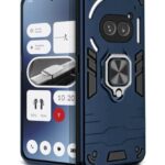 Shock Proof Back Case Mobile Cover for Nothing Phone 2a | Nothing Phone 2a Plus | Back Cover Case (Tough Armor | Hybrid PC + TPU | Ring Holder & in-Built Kickstand | Blue)