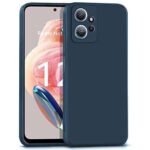 Slim Ultra Soft Rubberised Back Cover for Xiaomi Redmi Note 12 4G | Inner Velvet Fabric Lining | Matte Silicone Flexible Camera Protection Back Case - Blue