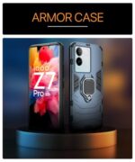 Shock Proof Back Case Mobile Cover for iQOO Z7 Pro | Vivo T2 Pro 5G | Back Cover Case (Tough Armor | Hybrid PC + TPU | Ring Holder & in-Built Kickstand | Blue) - Image 7