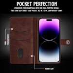Shock Proof Flip Cover Back Case for Iphone 14 Pro Max | Magnetic Wallet Leather Case with Stand - Image 7