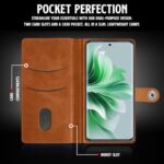 Shock Proof Flip Cover Back Case for Oppo Reno 11 5G | Magnetic Wallet Leather Case with Stand - Image 7